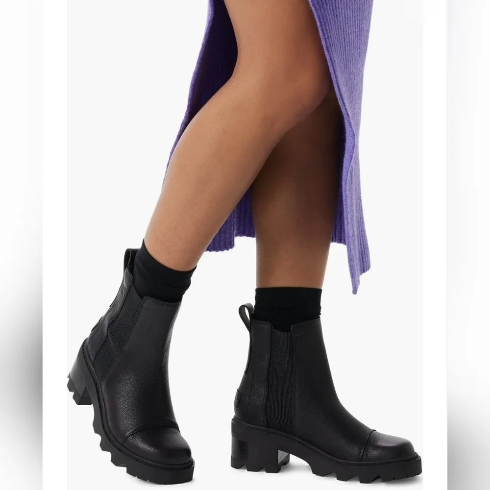 Sorel NWOT Women's Black Joan Now Round Toe Pull On Chelsea Boot | Sz 9.5